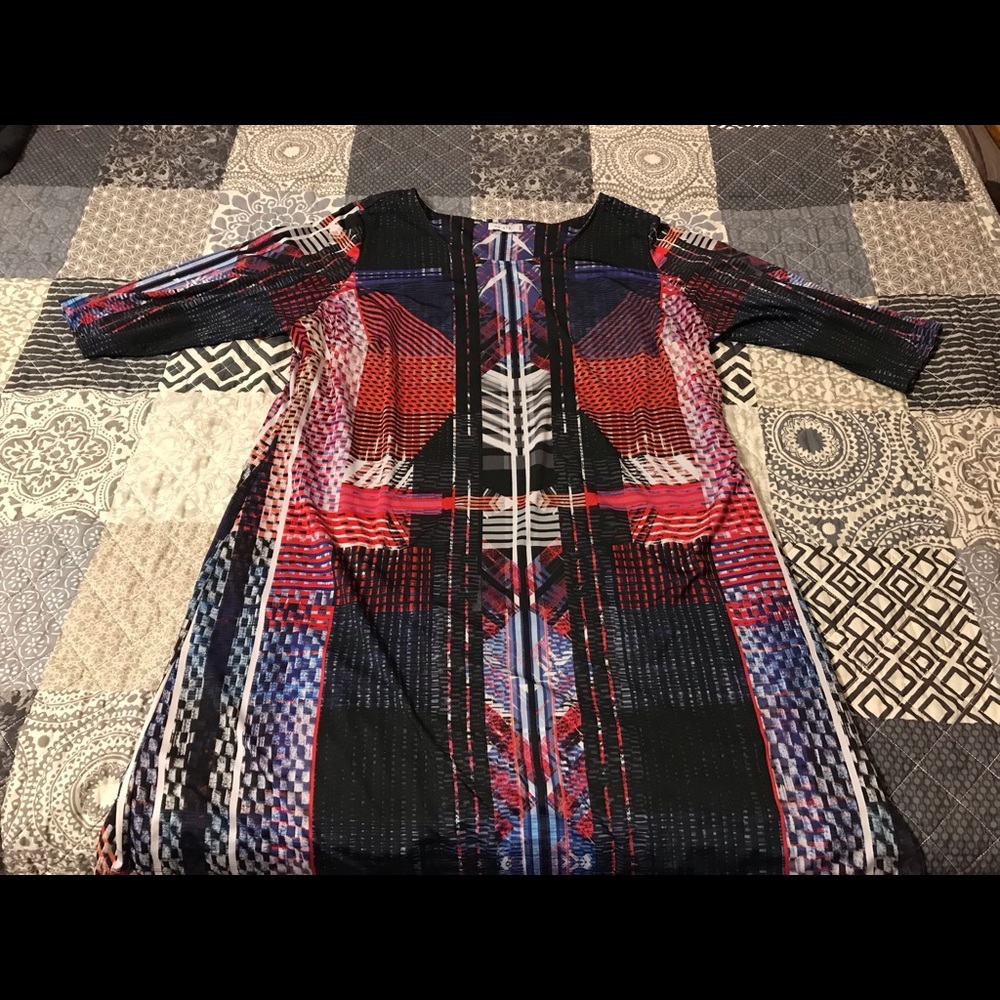 Colorful pattern A-line dress